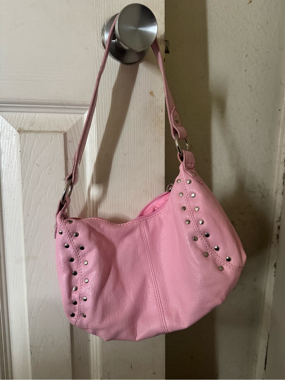 Pink Studded Shoulder Bag for Women